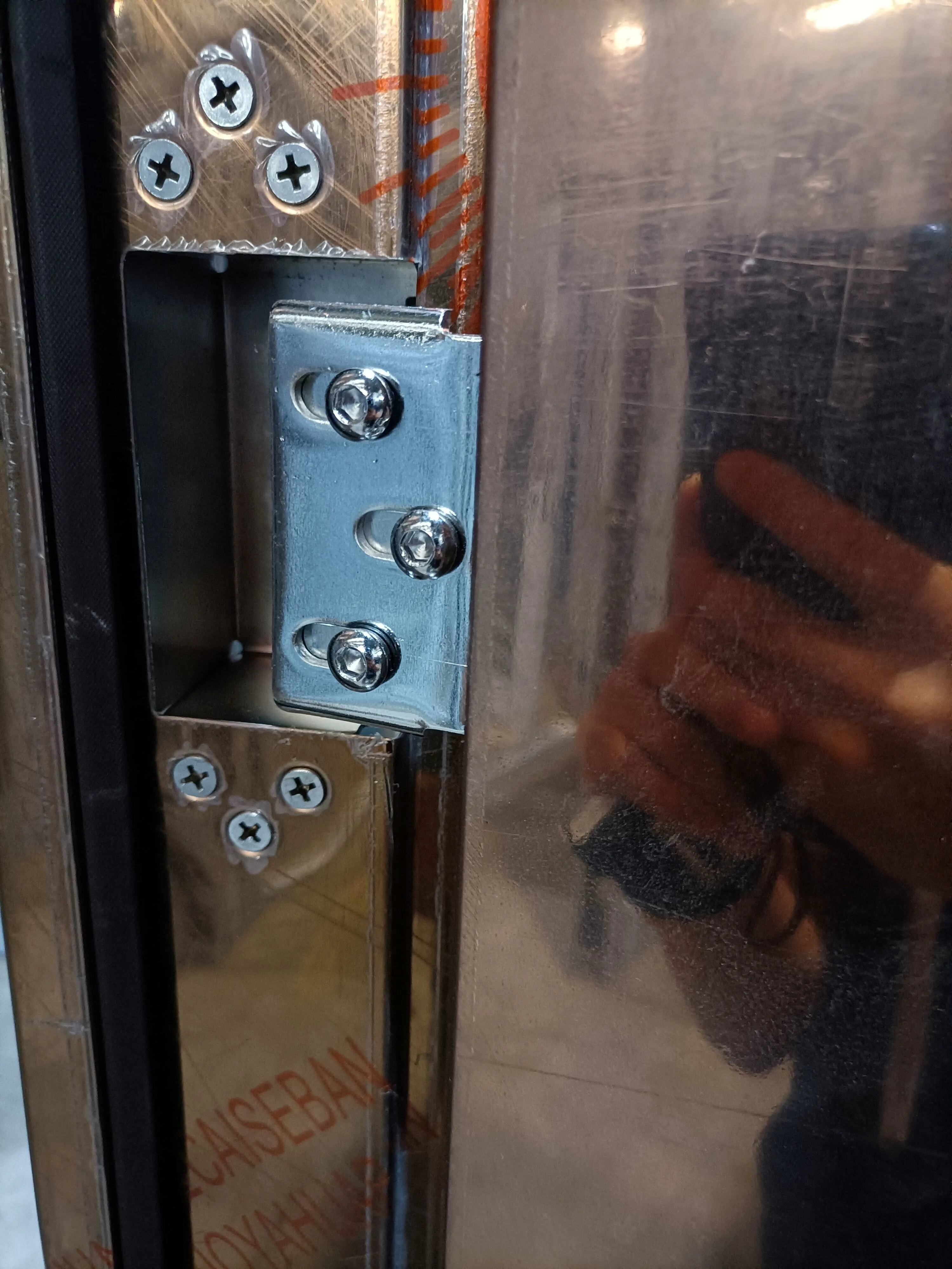 Hinge of Interior Stainless Steel Door Rose Gold Color