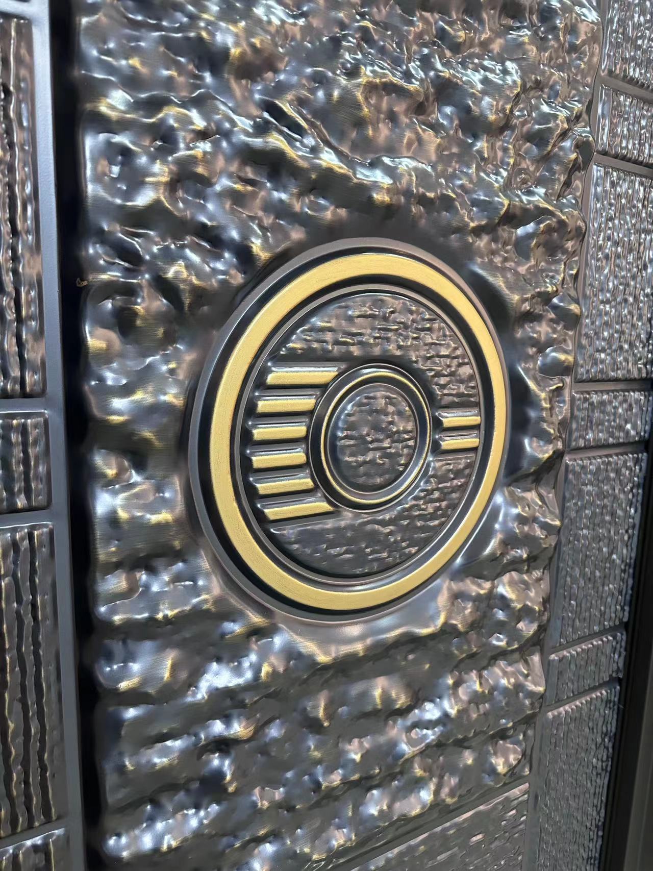 Surface of Black Metal Door