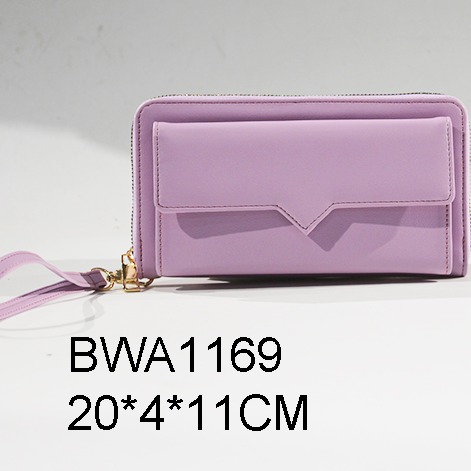 Womens Purple Wallet Blocking Large Capacity Clutch PU Wristlet Long Purse Multi Card Organizer