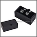 Professional Factory Specialised in Producing Black Classical Wire-drawing Paper Cufflink Box with Customized Logo