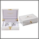 Luxury Decorative White Glossy Lacquer Wood Packaging Box for 2 Perfume Bottles Customized