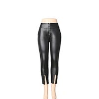 plus size high waisted leather pants