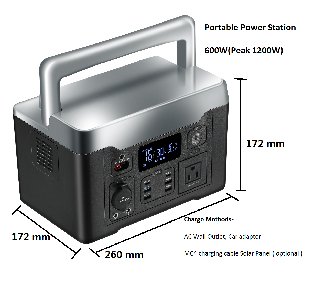 Portable Power Station-600W US,energy storage battery