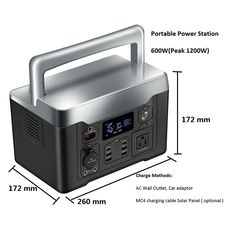 Portable Power Station-600W US，portable solar generator