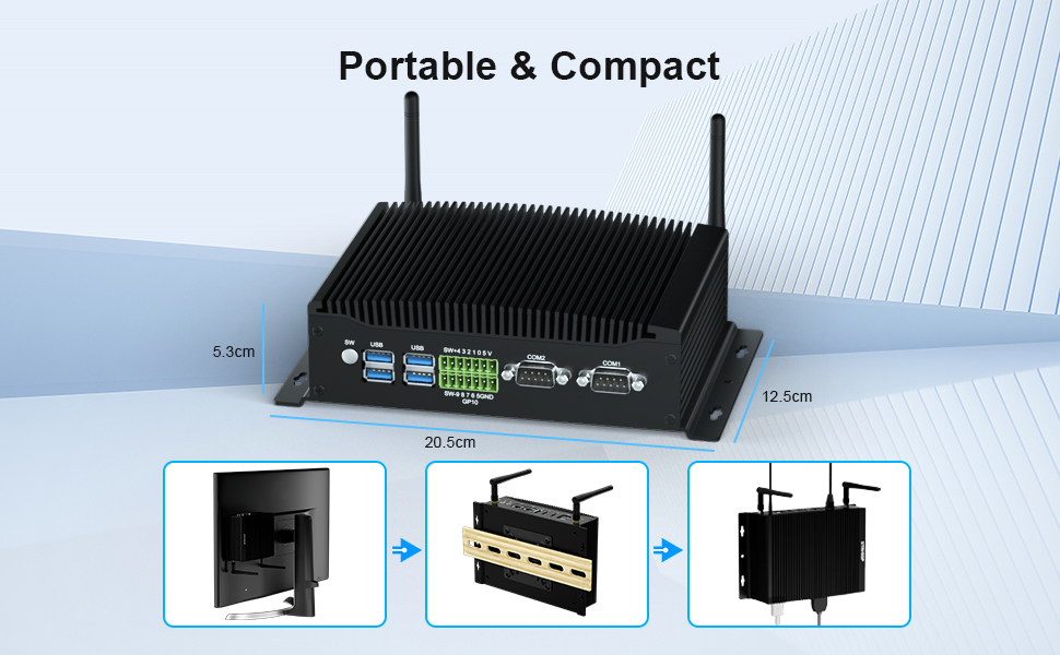 Industrial PC with 2 RS232 COM