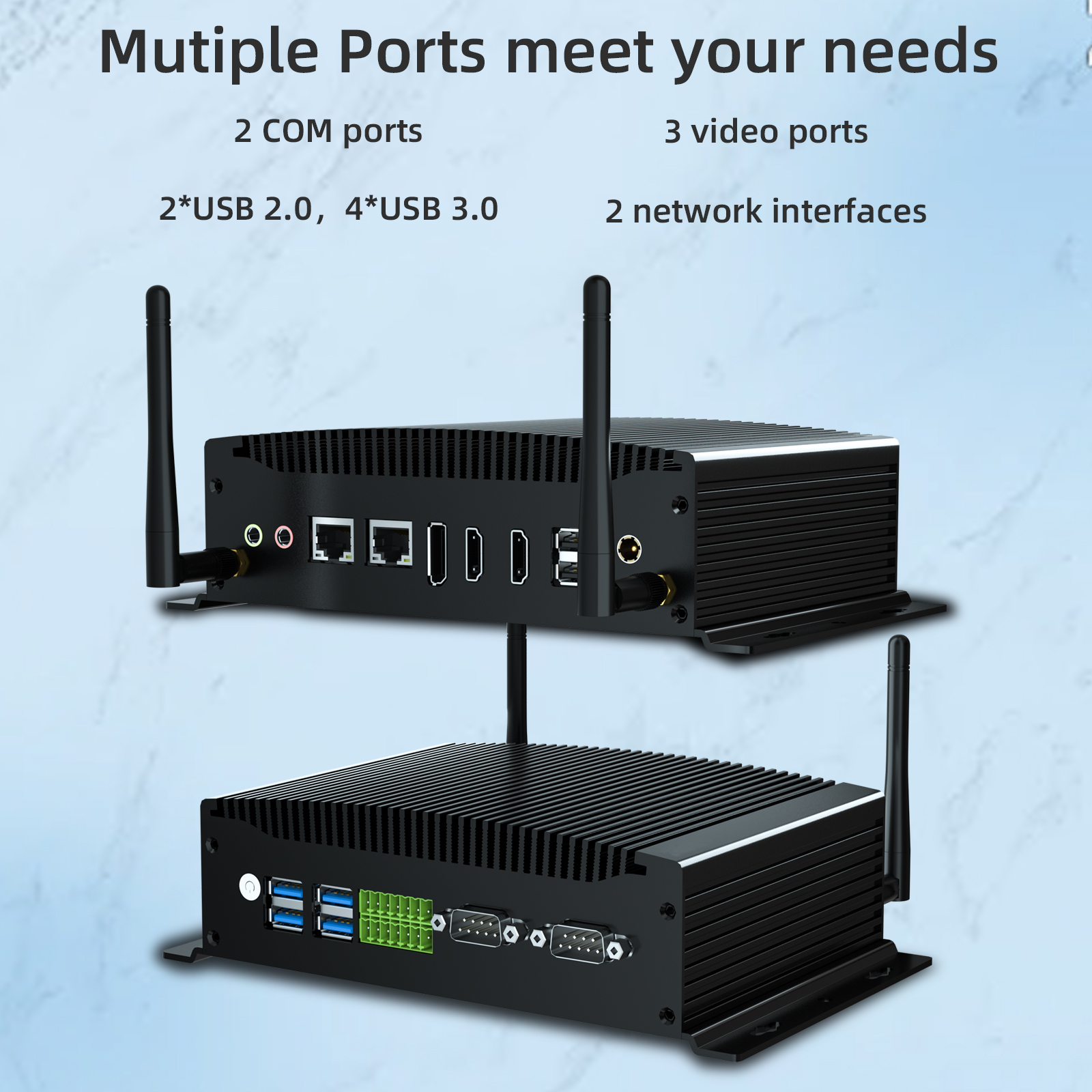 Industrial PC with 2 RS232 COM