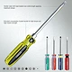 Crystal handle stubby screwdriver