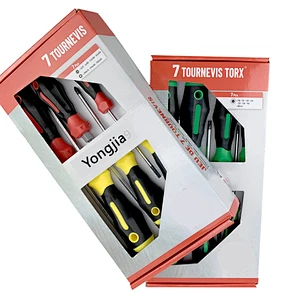 big torque S2 screwdriver set tools
double color soft Handle magnetic Slotted Phillips big torque S2 screwdriver set tools
#0113-7 Professional screwdriver set double color soft Handle magnetic Slotted Phillips big torque S2 screwdriver set tools