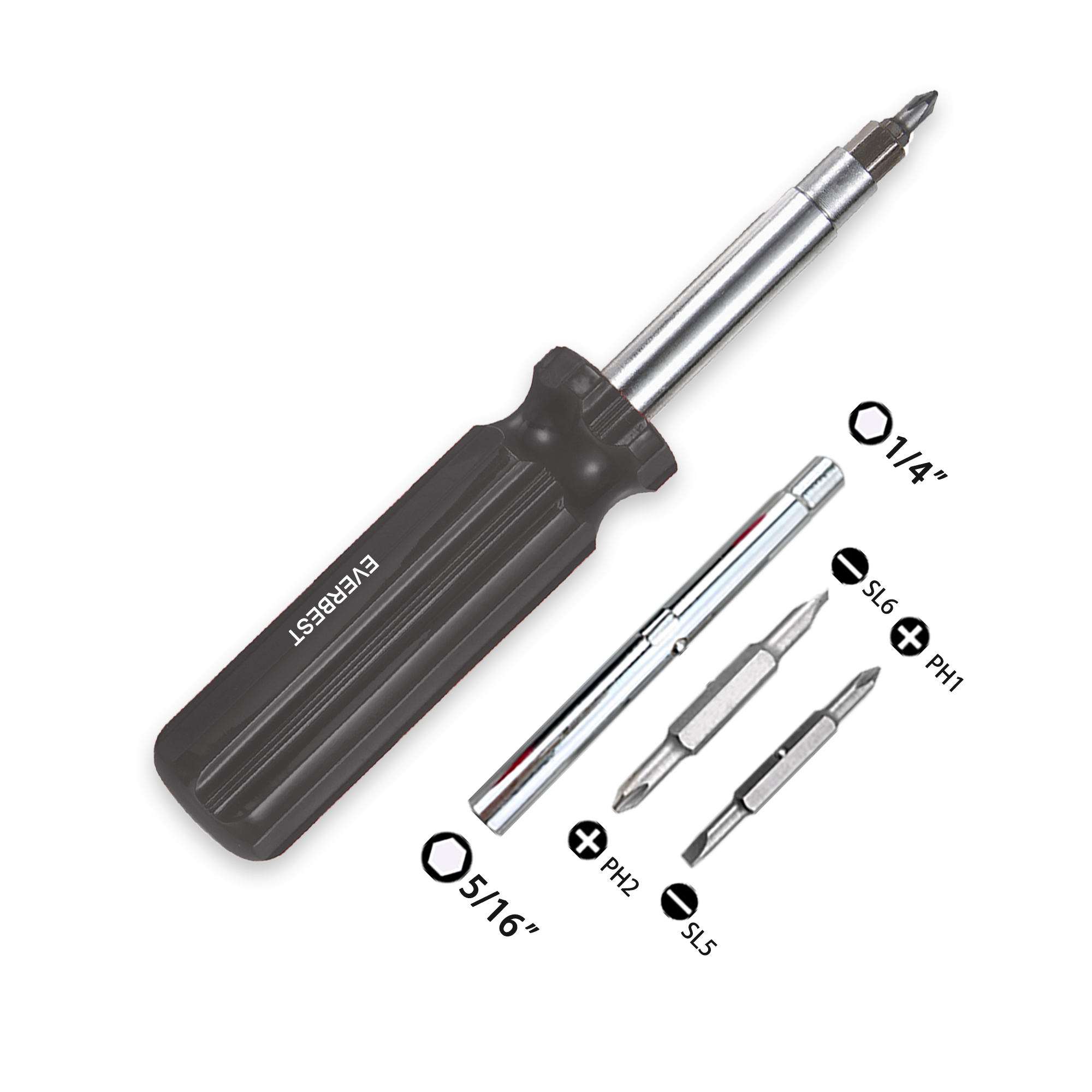 Manufacturer high quality 6 in 1 Screwdriver Set Multi-bit Design Great Portable multi-purpose screwdriver set