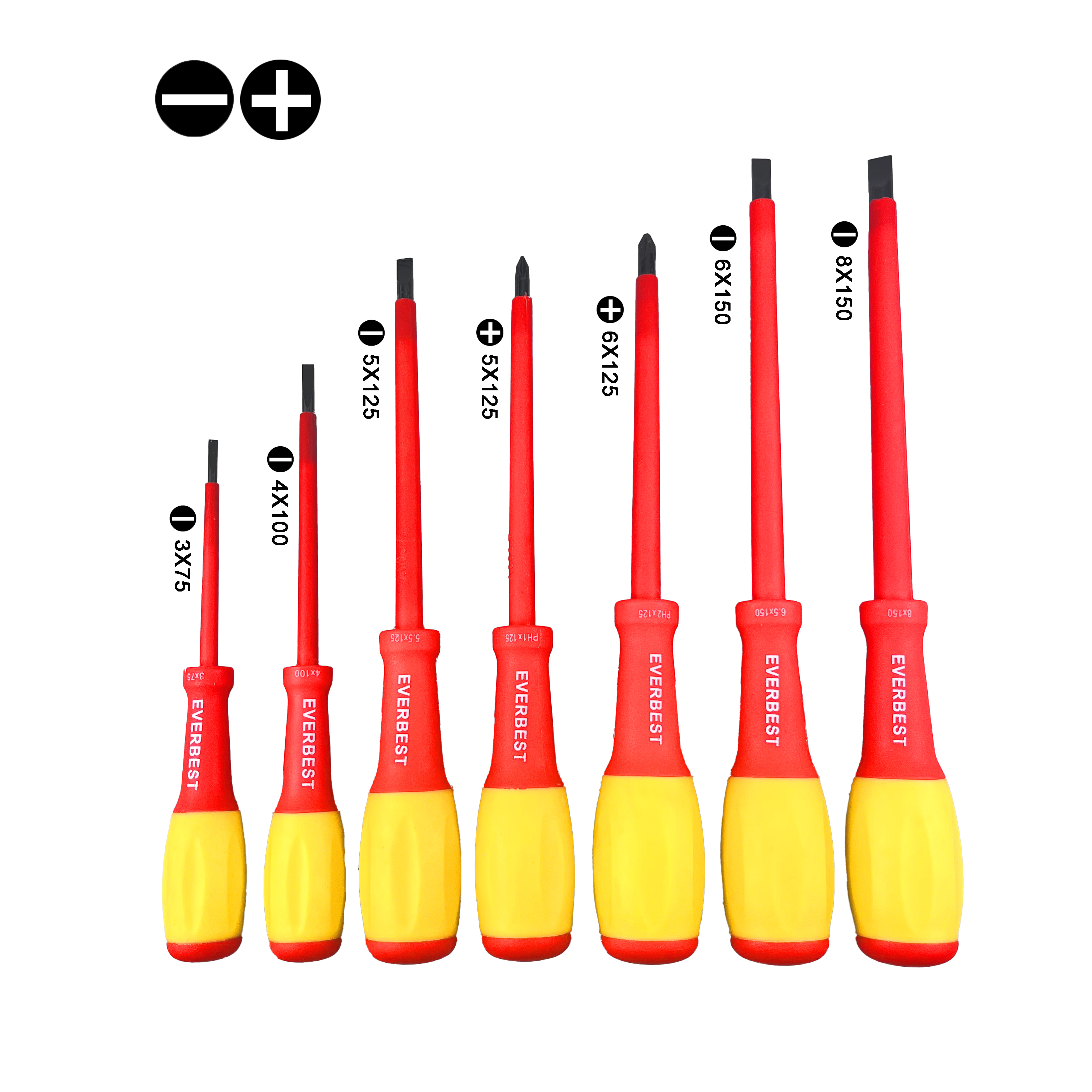 7 Pcs Electrician 1000V Slot Philip Insulated Insulation Comfortable Handle Screwdriver Set Factory Insulation Repair Tools