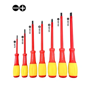 Insulated Insulation Screwdriver Set
 comfortable handle Screwdriver Set Factory insulation Repair Tools 
7 Pcs Electrician 1000V Slot Philip Insulated Insulation comfortable handle Screwdriver Set Factory insulation Repair Tools