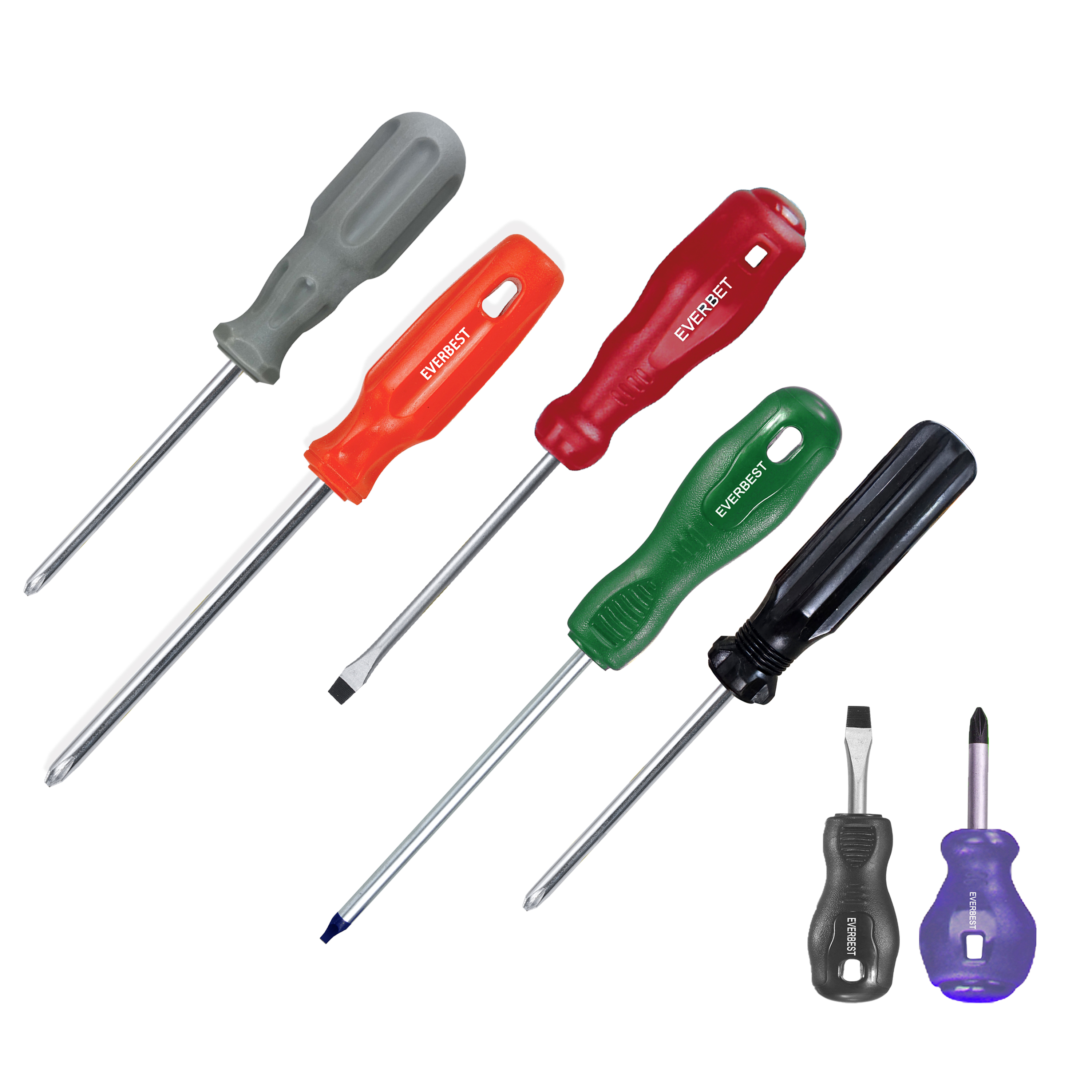 Factory high quality Plastic handle single color Magnetic Screwdrivers POLYPROPYLENE PP Handle Screwdriver Home Repair tool set