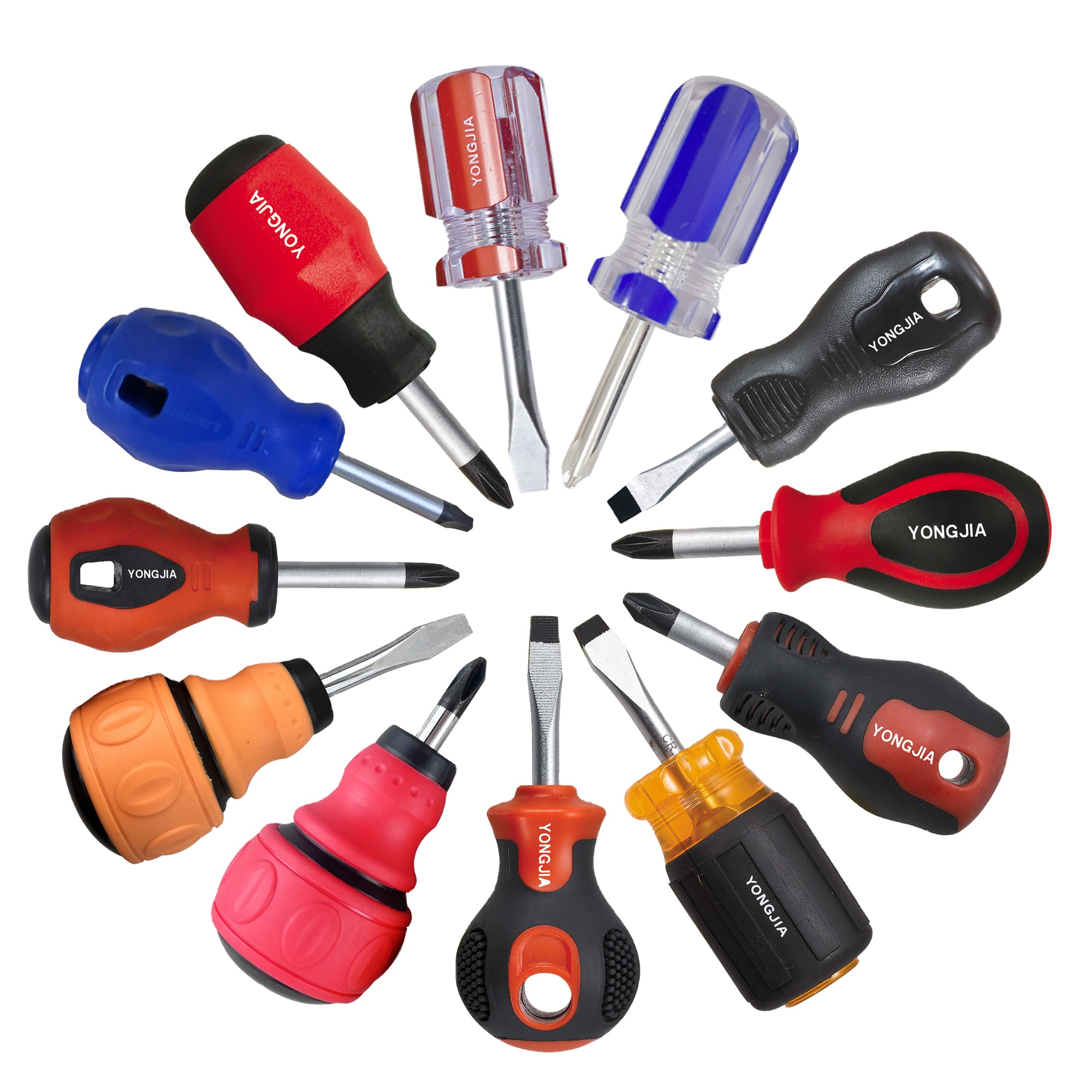Stubby Flat PH Head Professional  Screw Driver Soft Cushioned Grip Torque Magnetic Mini Phillips Flat Short Stubby Screwdriver