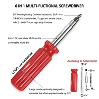 6-in-1 screwdriver set
6-in-1 Screwdriver Multi-tool is a versatile multi-bit
Factory Hand tools Interchangeable 6 In 1 Screwdriver Set Great Quality extra comfort and torque  Multi-function Screw driver