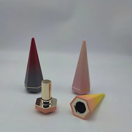 Wholesale 2g unique empty crayon shaped lip balm container pink plastic cosmetic lipstick tube