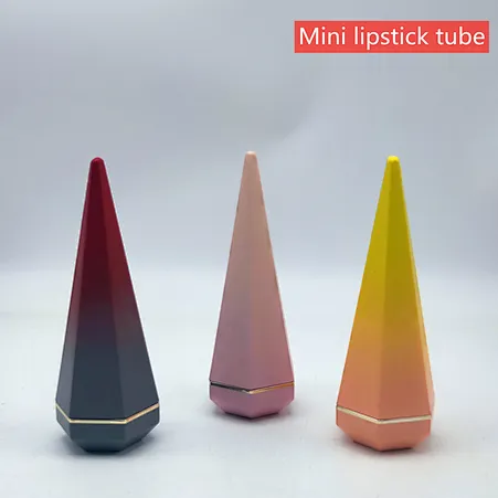 Wholesale 2g unique empty crayon shaped lip balm container pink plastic cosmetic lipstick tube