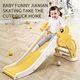 Yellow Duck Indoor Plastic Kids Slides And Swings Plastic Indoor Playground Plastic Baby Slide