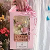 Custom Luxury Bouquet Portable Flower Packaging Box Romantic Wedding Holiday Flower Gift Display Boxes With PVC Window