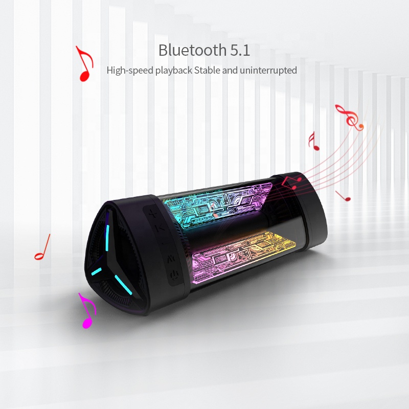Triangle Boombox Bass Altavoz Wireless Small Outdoor Game Party Bocinas Light Colorful Portable Bluetooth Speaker 2023