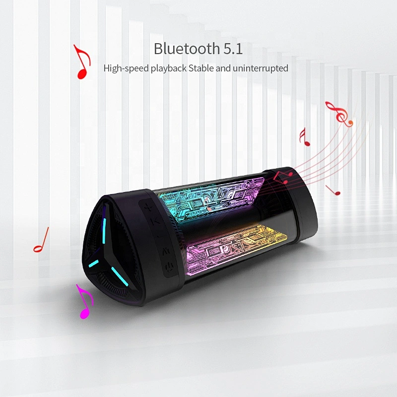 Triangle Boombox Bass Altavoz Wireless Small Outdoor Game Party Bocinas Light Colorful Portable Bluetooth Speaker 2023