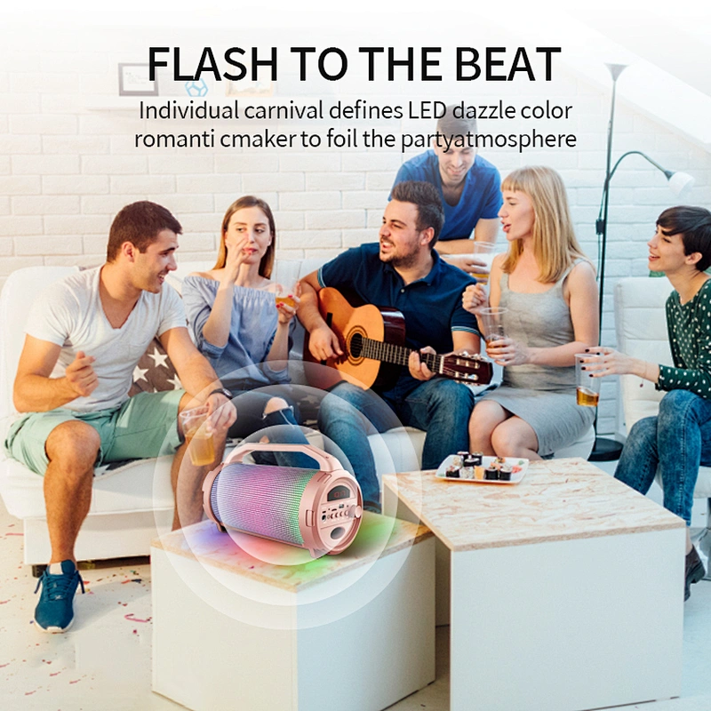 Outdoor portable wireless speaker colorful LED light waterproof IPX6 bluetooth wireless speaker