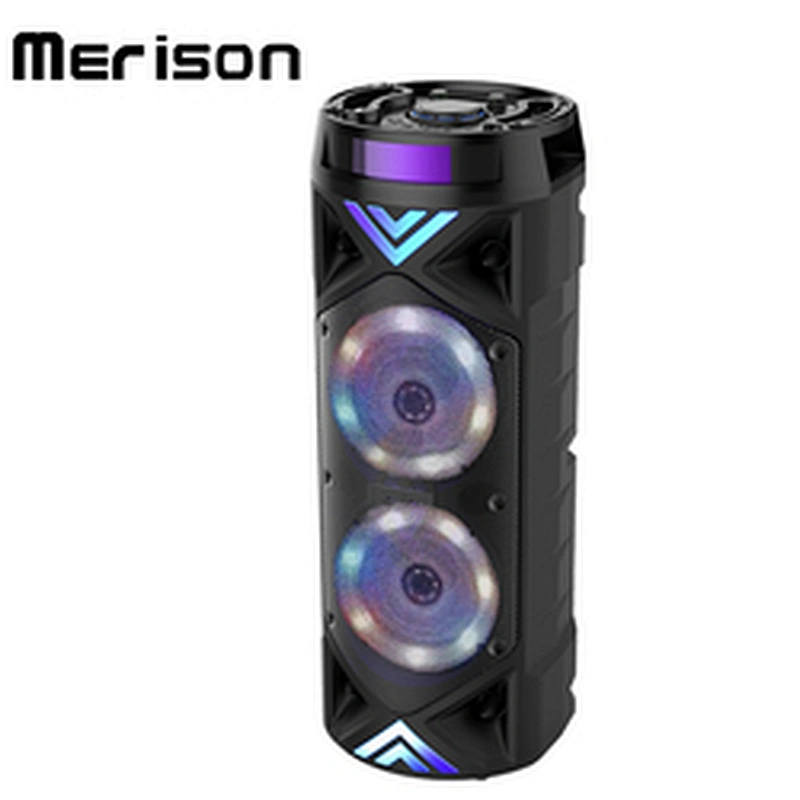 outdoor subwoofer stereo cylindrical disco led wireless bluetooth party speakers big tws