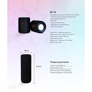 Portable Gaming Stereo IPX5 Waterproof Fabric 2 in 1 Wireless 5.0 Bluetooth Speaker Split With FM Radio Aux