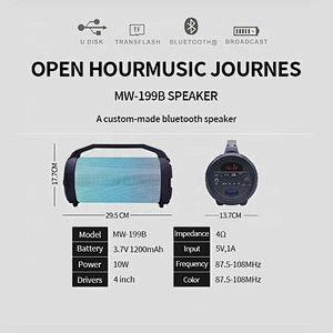 Outdoor portable wireless speaker colorful LED light waterproof IPX6 bluetooth wireless speaker
