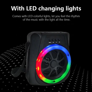 mini subwoofer plastic portable 5W colorful led light karaoke tws bluetooth wireless home speakers