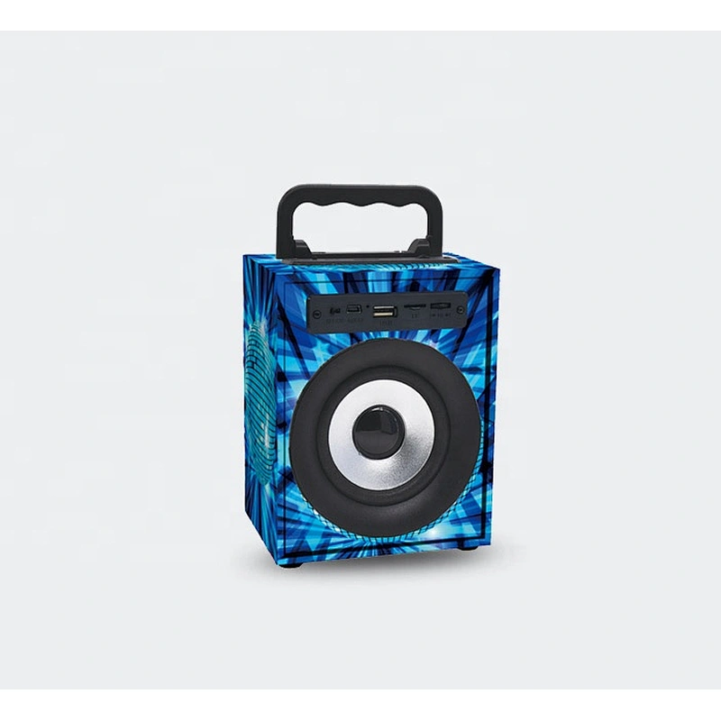 mini home theater 3 inch portable wood woofer speaker caixa de som bluetooth wireless speakers with led logo