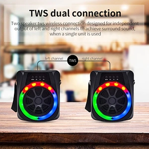mini subwoofer plastic portable 5W colorful led light karaoke tws bluetooth wireless home speakers