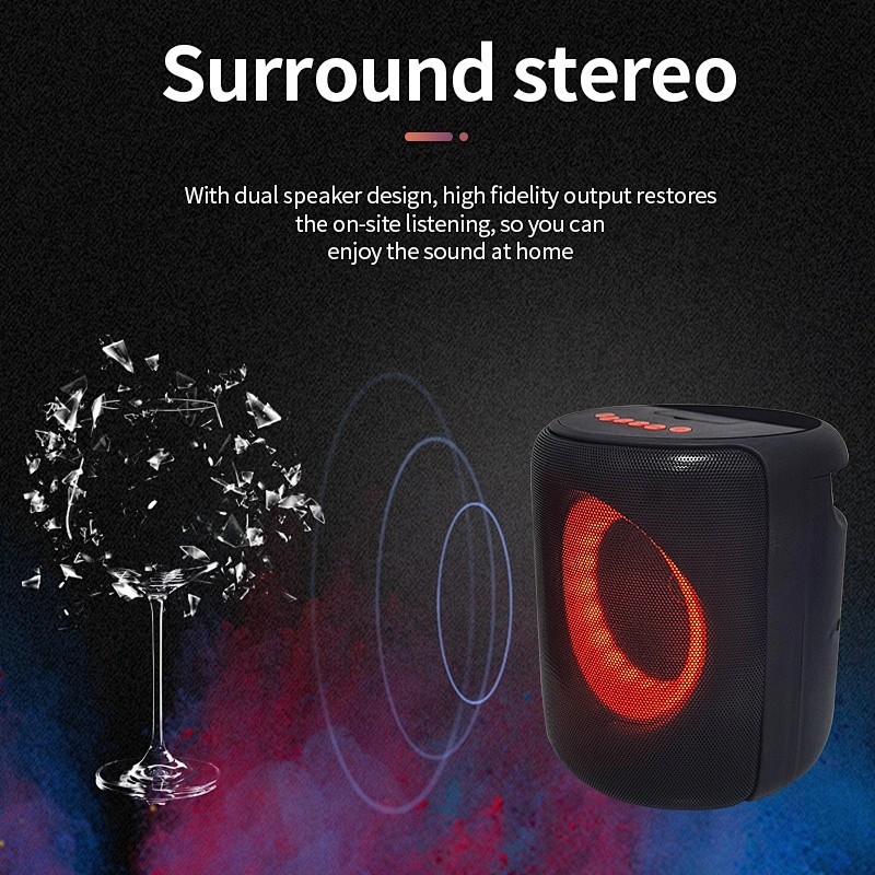 4 inch 8W parlantes bluetooth altavoz wireless stereo bluetooth speaker with  LED colorful flashing light