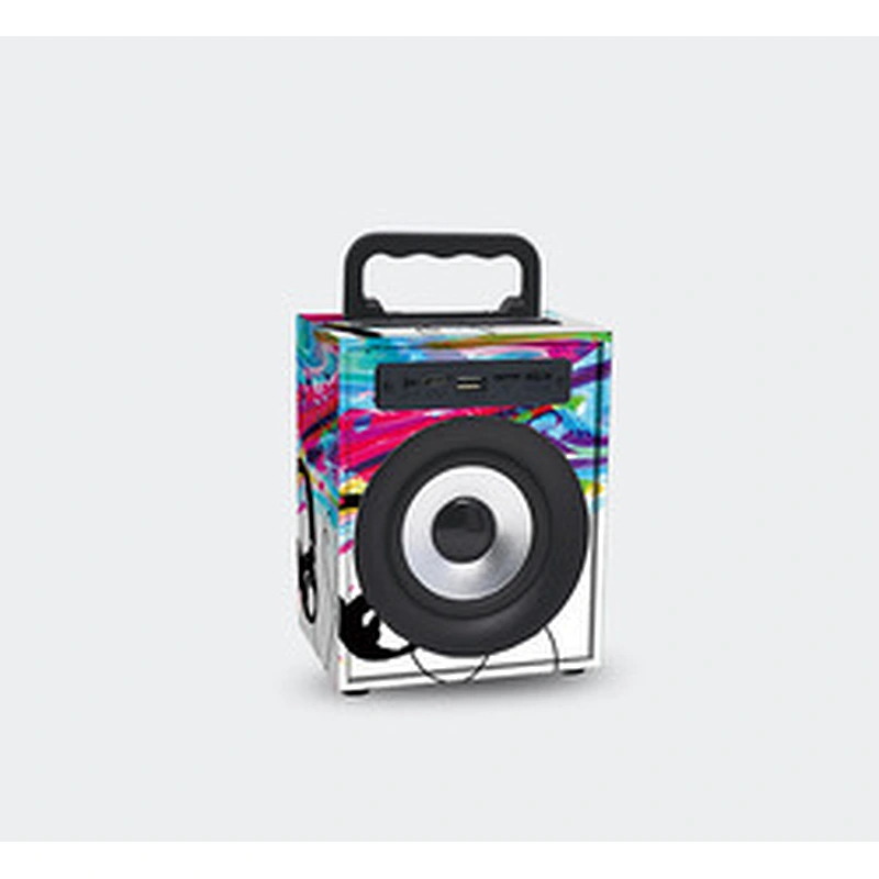 mini home theater 3 inch portable wood woofer speaker caixa de som bluetooth wireless speakers with led logo