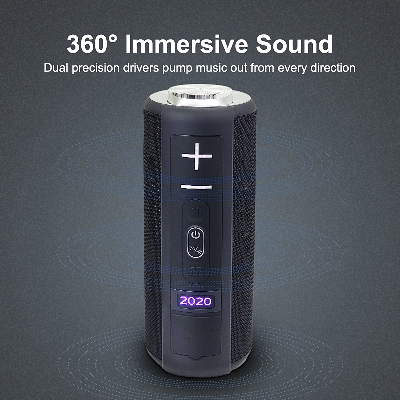 Merison Factory Customized Waterproof Stereo Magic Button Bold Sound Deep Bass Portable Bluetooth Speaker