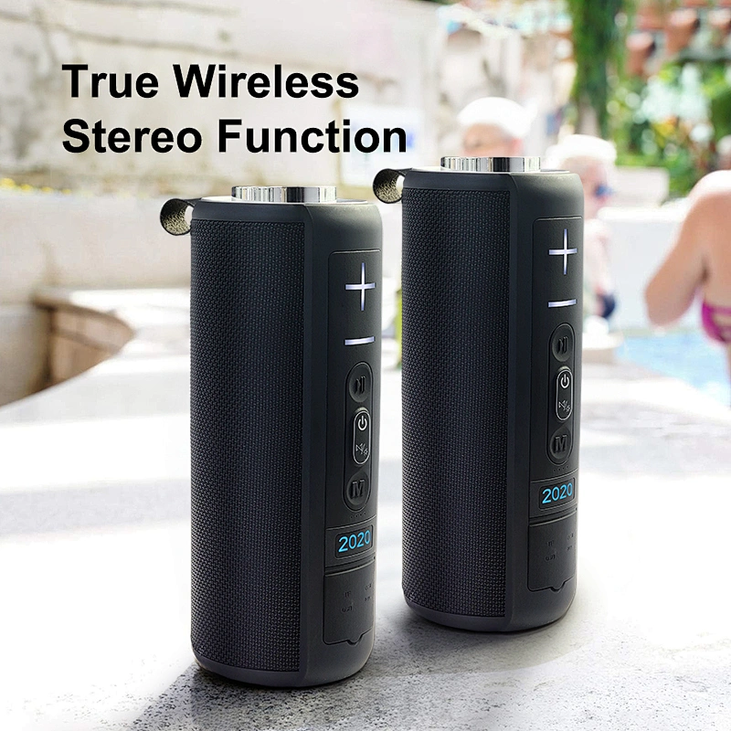 Merison Factory Customized Waterproof Stereo Magic Button Bold Sound Deep Bass Portable Bluetooth Speaker