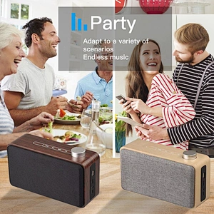 Portable Small Retro Sound Wooden Box Subwoofer Woofer DJ Wood Bluetooth Speaker