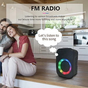 new plastic outdoor portable 6.5inch 15w family karaoke mic home wireless bluetooth speakers with led light