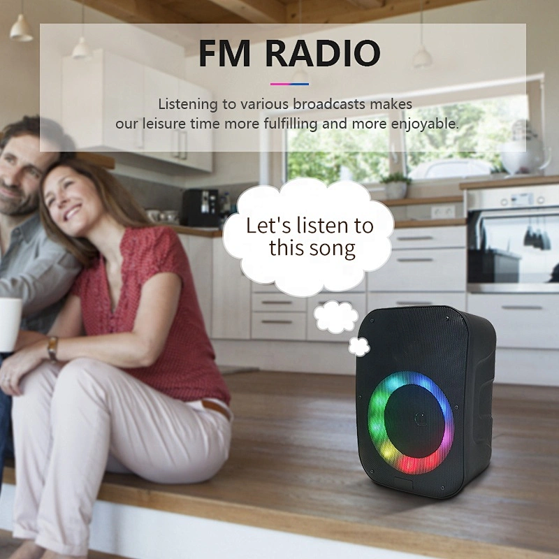 new plastic outdoor portable 6.5inch 15w family karaoke mic home wireless bluetooth speakers with led light
