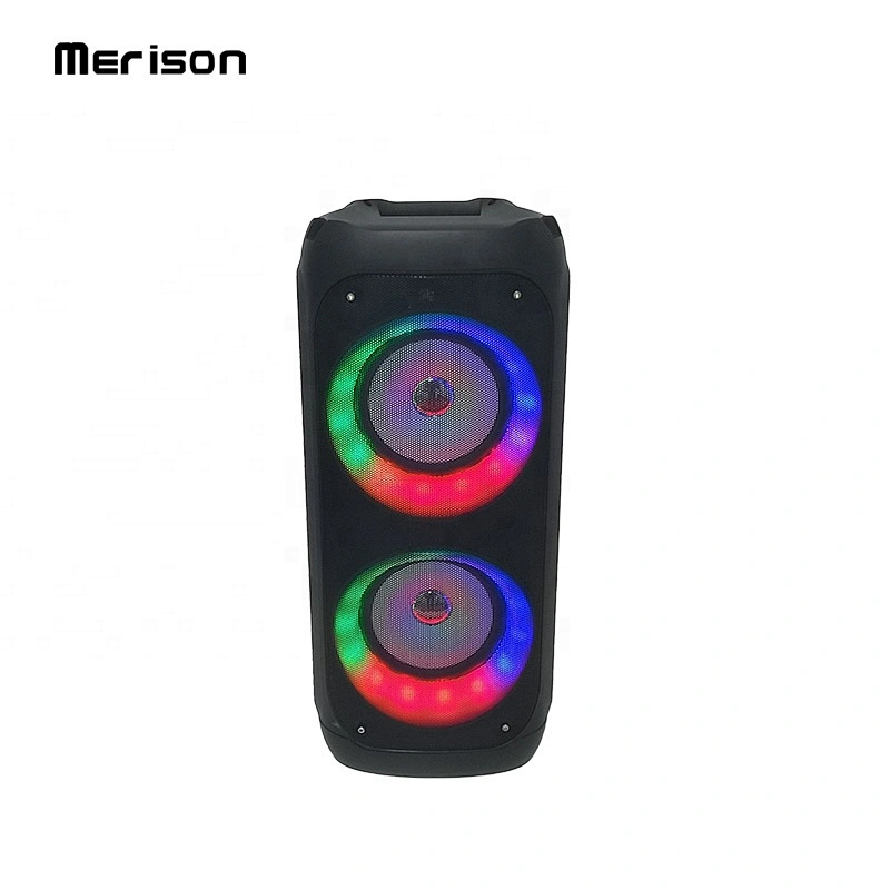 portable high power karaoke stereo led colorful flashing light wireless speaker disco light for home party
