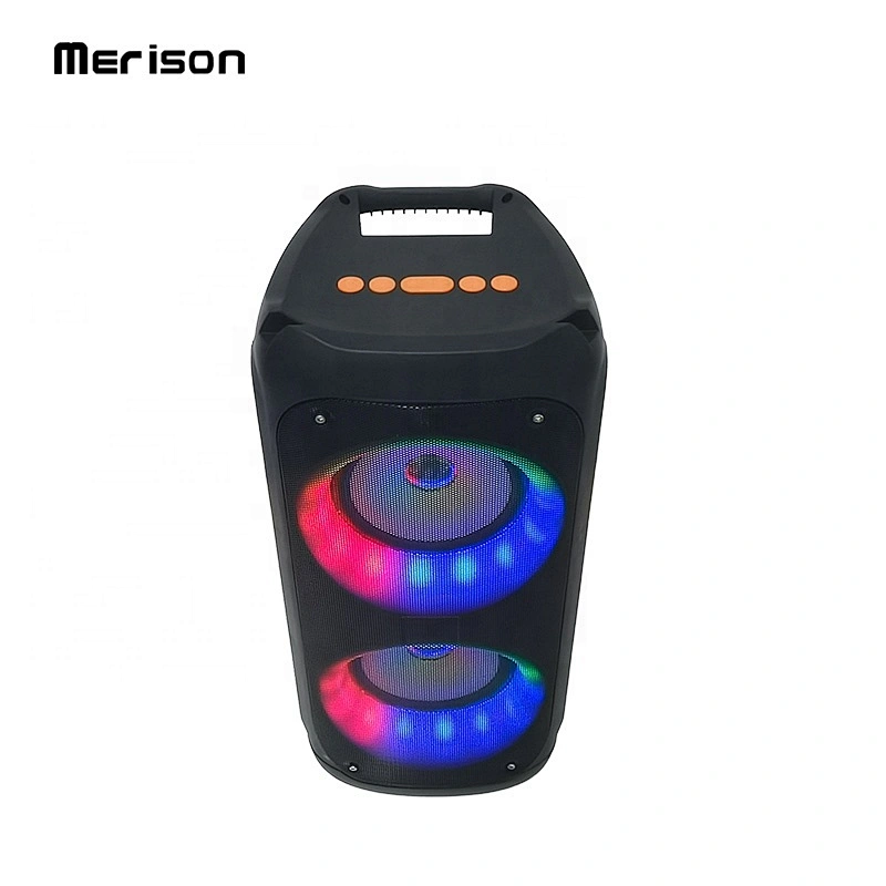 portable high power karaoke stereo led colorful flashing light wireless speaker disco light for home party