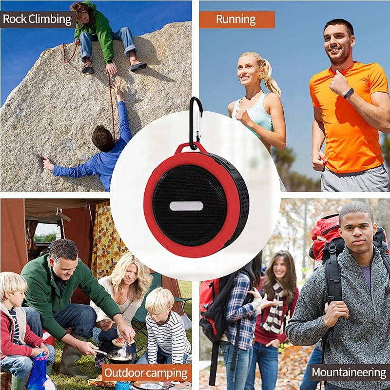 portable round water resistant bicycle mp3 player bluetooth hands-free wireless speaker