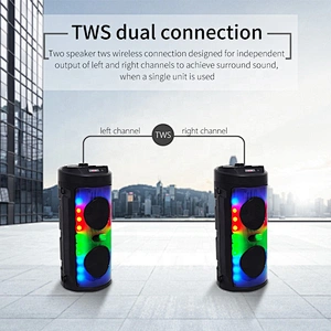 high quality 10w 4 inch full range mp3 players LED colorful flashing light Dj party box bluetooth speaker