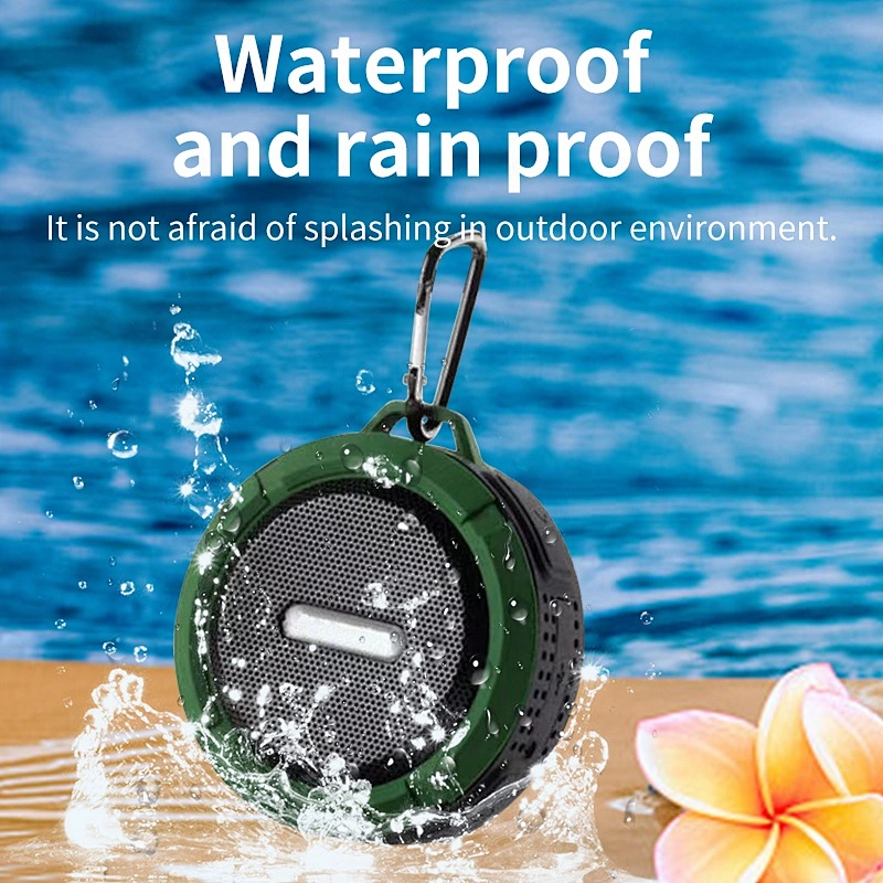 portable round water resistant bicycle mp3 player bluetooth hands-free wireless speaker