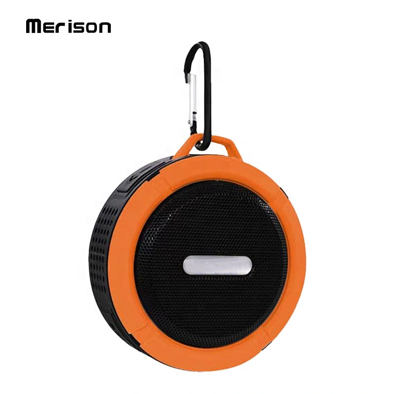 portable round water resistant bicycle mp3 player bluetooth hands-free wireless speaker