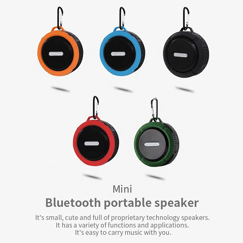 portable round water resistant bicycle mp3 player bluetooth hands-free wireless speaker