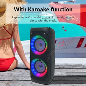 portable high power karaoke stereo led colorful flashing light wireless speaker disco light for home party