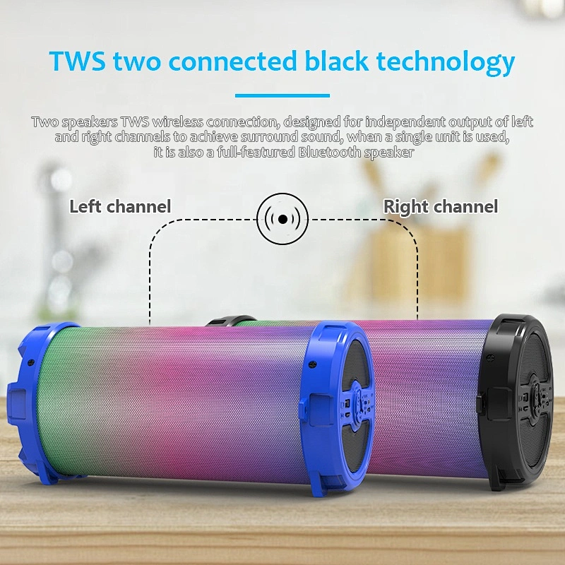 custom logo outdoor portable karaoke audio home theatre system 10W sound led lights bluetooth speaker for mobile phone