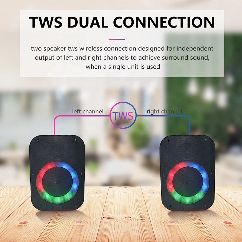 new plastic outdoor portable 6.5inch 15w family karaoke mic home wireless bluetooth speakers with led light