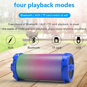 custom logo outdoor portable karaoke audio home theatre system 10W sound led lights bluetooth speaker for mobile phone