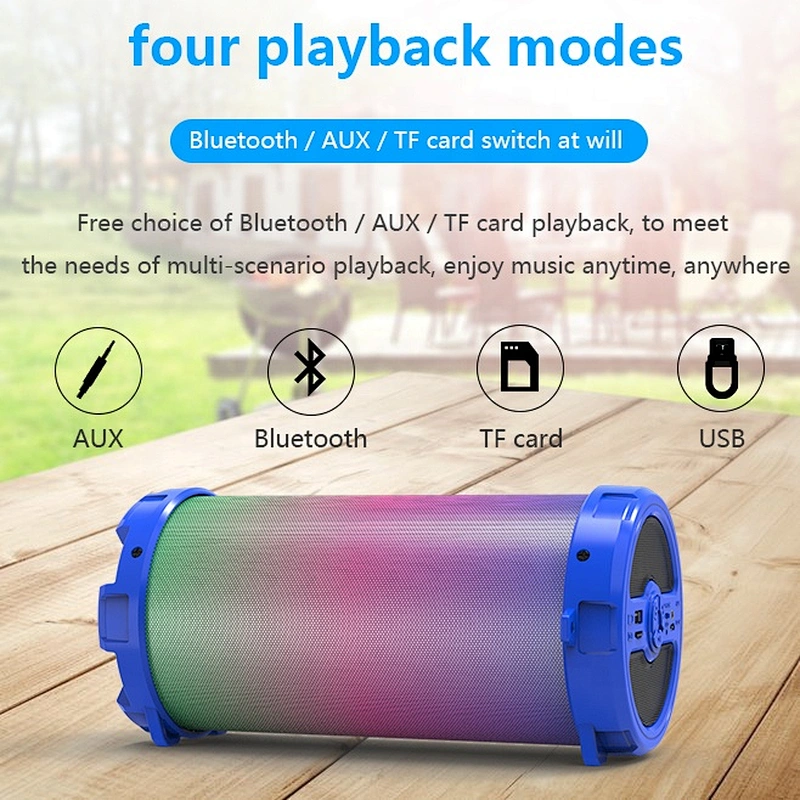 custom logo outdoor portable karaoke audio home theatre system 10W sound led lights bluetooth speaker for mobile phone